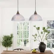 CLORA 2 Pack Glass Pendant Light Lighting Fixtures Kitchen Island Dining Hallway Cafe 30CM One Light