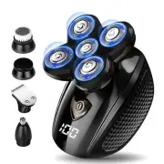 Bald Head Shaver,Electric Razor Head Shavers for Bald Men, 5-in-1 Head and Fa...