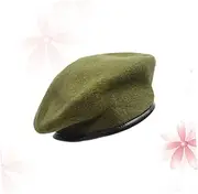 [TINEASUR] Flax Peaked Hat Warm Hat Thermal Hat Bonnet for Men Driving Caps Pure Wool Hat Adult Beret Hat Caps for Men Men's Hats Men Caps Warm Mens Hat Flax Beret Cap Unisex Beret Hat Green