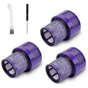 3 Pack Replacement Filters for V10 Cyclone Series, V10, V10 Animal, V10 Absolute, V10 Total Clean Purple