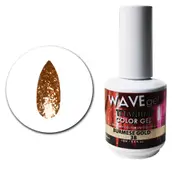 WAVE - UV LED Gel Nails Polish Glitter Titanium 38 Burmese Gold