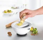 GEFU Suri Mortar Porcelain Mortar with Grater, White, 35340