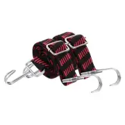 2Pcs 39 Inch Adjustable Bungee Cords Straps with Hooks, Black Red