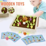 Wooden Carrot Harvest Toy Educational Color Radish Memory Sorting Rabgf