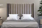 Istyle Modern Classic Jacob Queen Velvet Bed Head Grey