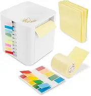 Note Dispenser, Sticky Note Holder Sticky Note Pad Holder Plastic Desktop White Sticky Note Container Office Supplies for Office Home Classroom Desk