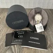 Citizen Day Date Ladies Wrist Watch 32mm White/Gold Crystal Bezel ED8134-50A