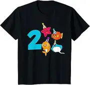 [X.Style] Kids 2nd Birthday T-Shirt Toddler Ocean Animals 2 Years Birthday ds902 T-Shirt (S) Black