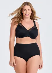 [Taking Shape] Taking Shape Side Smoothing Mesh T-shirt Bra Size 20dd in Black - Plus Size Women's Lingerie Black