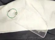PKG OF 12 CLEAR PLASTIC ZIP LOCK LUGGAGE TAG HOLDERS W METAL LOOP ATTACH