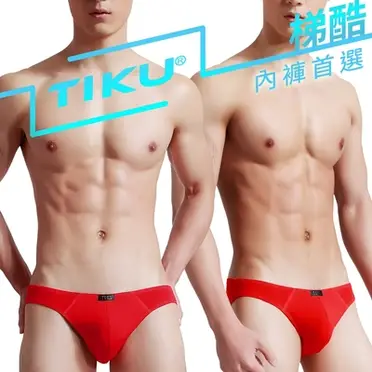 TIKU 梯酷 ~ 性感簡約 低腰三角男內褲 -紅 (RM1011)