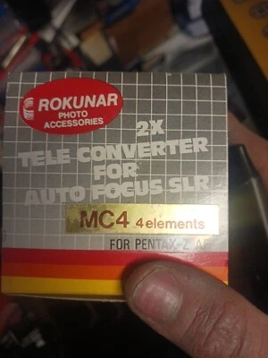 APS ROKUNAR 2x MC AUTO TELE CONVERTER FOR PENTAX W/ Lens New.