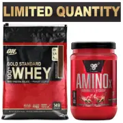 OPTIMUM NUTRITION 100% ON WHEY 10LB BSN AMINO X 30 SERVES BCAA MUSCLE RECOVERY