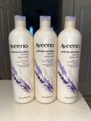 Aveeno Positively Nourishing Calming Body Wash Lavender Chamomile 16 Fl Oz X3