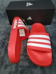 ADIDAS ADILETTE SHOWER SLIDES SANDALS MENS US 13 RED WHITE GZ5923 NEW IN BOX