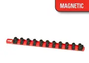 ERNST 8416M 13" 1/2" Dr. Magnetic Socket Organizer Rail w/11 TWIST LOCK Clips