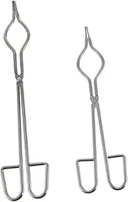 CIYODO 2pcs Beaker Clamp Tweezers Forceps Crucible Tongs Crucible Clamp Tongs Chemical Crucible Clamps Metal Refining Casting Tool Laboratory Accessories Stainless Steel Silver