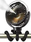 Misting Stroller Fan 6000mAh Battery Operated Portable Fan with Light & 360Â°