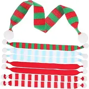 PHENOFICE 8Pcs Mini House Doll Scarves Creative Christmas Decoration for Home Soft Knitted Design Festive Colors for Tree and Wreath Decor