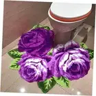 Rug, U-Shaped Contour Bath Rug for Toilet， Toilet Mat - Non-Slip Purple