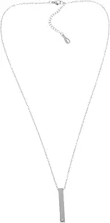 [AUTSUPPL] Stainless Steel Diamond Necklace Couples Necklace Necklaces for Men Pendant Neck Chain for Men Metal Necklace Metal Neck Chain for Women Cool Necklace Bar Necklace Zircon Silver