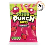 2x Bags Sour Punch Bites Strawberry Flavor Gummy Candy | 5oz | Fast Shipping