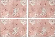 Placemats Set of 4,Table Mats for Home Party Dining Decoration 12x18 Inch (Pink)