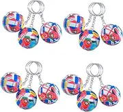 Abaodam 4sets Sports Keychains Bulk Pack Soccer Ball Keyring Flat Football Boys Girls Adults 3pcs*4