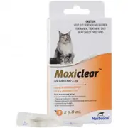 Moxiclear Flea & Worming Spot Treatment >4kg Cat 6pk