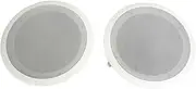 Pyle PDIC81RD in-Wall/in-Ceiling Dual 8-Inch Speaker System, 2-Way, Flush Mount, White (Pair)