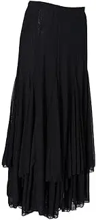[Oshhni] Lady Ballroom Dance Skirt Waltz Flamenco Costume Elastic Waistband