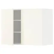 METOD wall cabinet with shelves/2 doors, white/Vallstena white, 80x37x60 cm