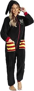 [Harry Potter] Jumpsuit, Onesie for Men and Women, Fleece Sleepsuit, One-Piece Leisure Suit, Cuddly, Unisex Black Jumpsuit for Winter
