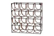 Academy Orwell 16 Bottles Wine Rack Holder - Black/Brown 42.5X19X42CM