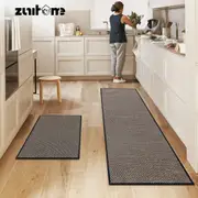 ZUNI 2PCS Kitchen Rugs Mats Non Slip Anti Fatigue for Kitchen Floor Home Black