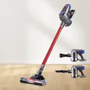 Premium Handheld Vacuum Cleaner Cordless Stick Handstick Vac Bagless 2-Speed Headlight Red