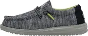[Hey Dude] Men's Wally Sox | Men’s Shoes | Men's Lace Up Loafers | Comfortable & Light-Weight, Navy, 4 Big Kid