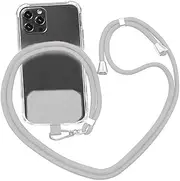 AIMALL Universal Mobile Phone Lanyard with Patch, Adjustable Neck Hanging Strap with Silver Metal Buckle for Smartphones, ID Badge, Crossbody Holder