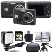 Kodak Pixpro FZ45 Camera (Black) + Extra Battery +LED - 128GB Kit