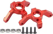 Steering Arm Hub Carrier RC Bearing Carrier Steering Knuckle Hub Mount High Performance Aluminum Alloy Upgrade Part for REDCAT 1/10 XTE Remote Control Car Model Vehicle 55x32x24mm (Red)