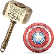Fidget Chain Hammer Spinners Metal Fidgit Finger Hand Spinner Fidget Cube Block ADD ADHD EDC Anxiety Toy Focus Copper Fidget Toys Fingertip Gyro Stress Relief for Kids Adults(Bronze)