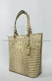 NWT! Brahmin Asher Tote / Shoulder Bag in Sand Melbourne Croc Embossed Leather