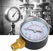 Mechanical Pressure Gauge Dual Scale Transparent Dial Metal Outer Case 1/8inch BSPT Bottom Connection Air Oil Water (0-160psi,0-11bar)