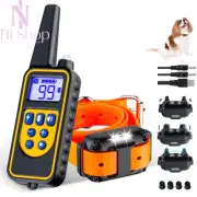 Dog Training Collar Remote Control 800M Sound Vibration Zap Waterproof E-Collar