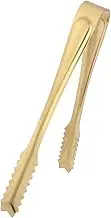 COLLBATH 4 Pcs Stainless Steel Mini Food Serving Tongs Practical Ice Cube Tongs and Bread Clip for Home Parties Rustproof High Temperature Resistant Kitchen Utensils Golden