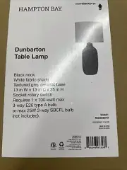 Hampton Bay Dunbarton 25 in. Grey Table Lamp with Ceramic Base