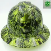 Hard Hat FULL BRIM custom hydro dipped , OSHA approved SKULLS N ROSES