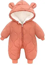 [famuka] Baby Boys Girls Hooded Onesie Snowsuit Thick and Warm Winter Outerwear Romper