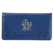 Checkbook Cover Navy Be Still Psa. 46:10