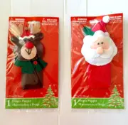 Christmas Finger Puppets 2 Pcs Set Santa and Reindeer NEW in packaging